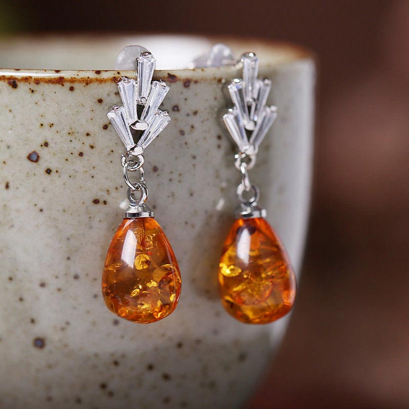Boucles d'oreilles Olivenorma Amber Balance