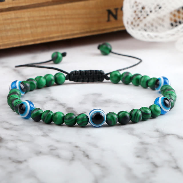 Bracelet de perles en œil de tigre et mauvais œil Olivenorma