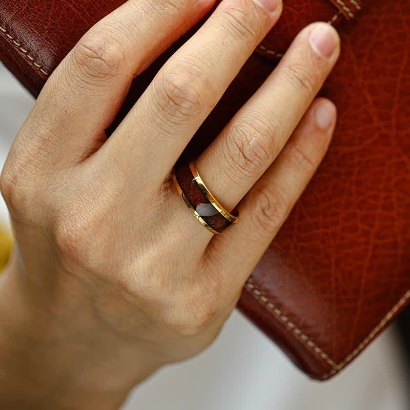 Bague en carbure de tungstène en bois de koa et coquille d'ormeau Olivenorma