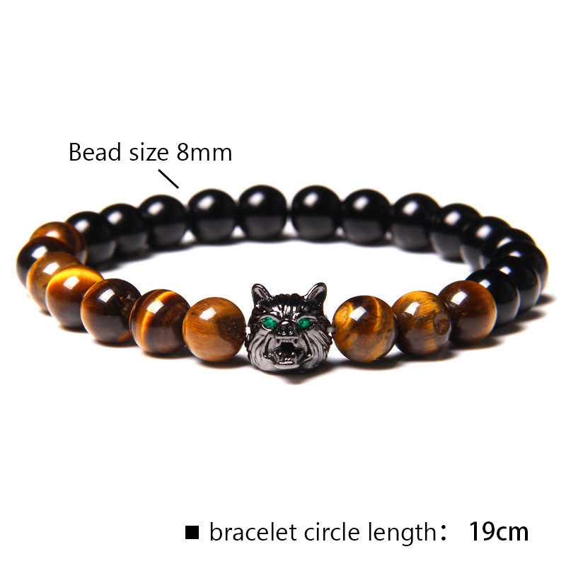 Bracelet Loup Oeil de Tigre Olivenorma
