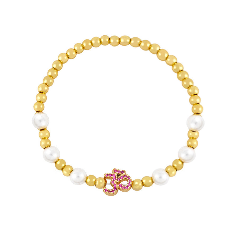Bracelet symbole Om en perles de laiton Olivenorma