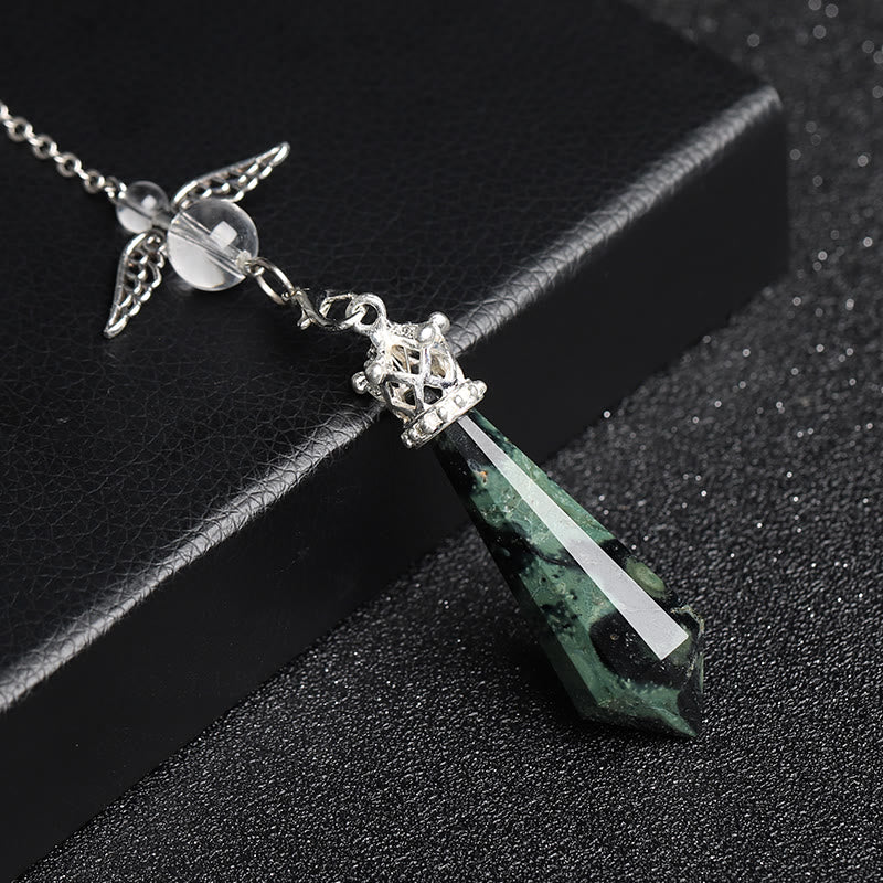 Pendule Ailes d'ange en cristal de labradorite Olivenorma