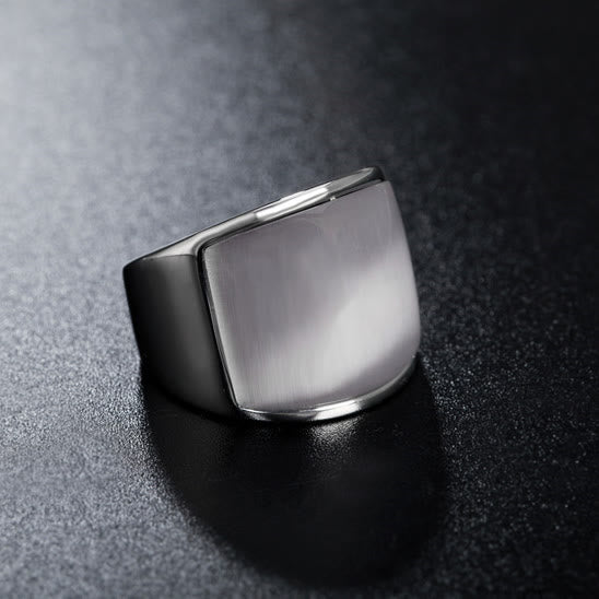 Bague en acier titane avec pierres précieuses naturelles Olivenorma