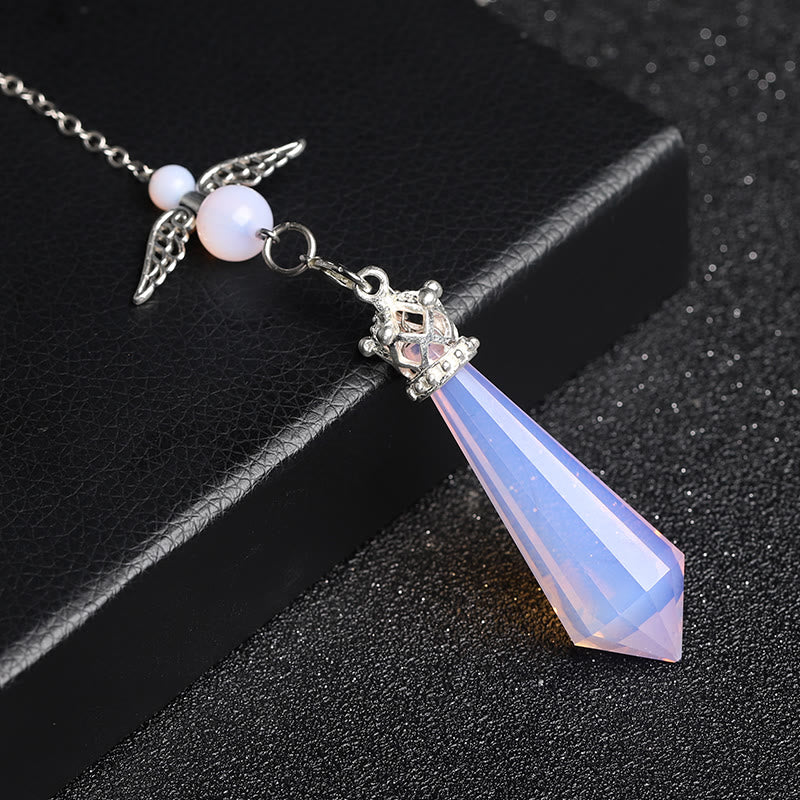 Pendule Ailes d'ange en cristal de labradorite Olivenorma