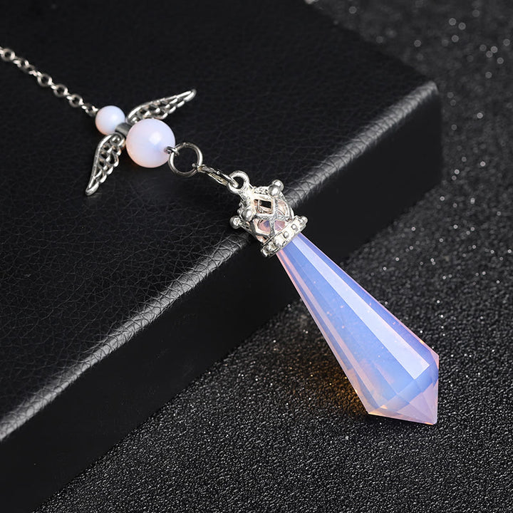 Pendule Ailes d'ange en cristal de labradorite Olivenorma