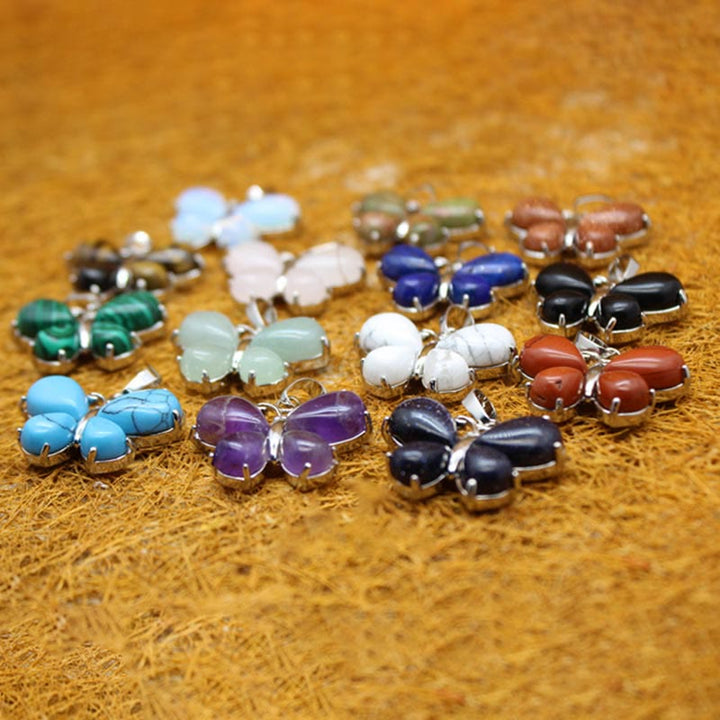 Collier papillon en cristal naturel Olivenorma