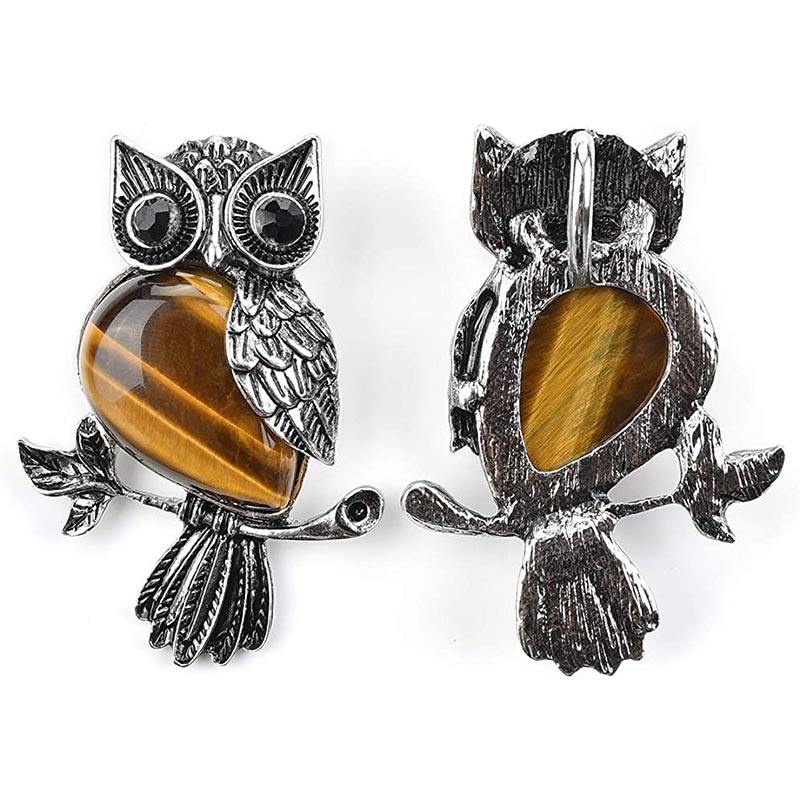 Collier hibou en pierre naturelle Olivenorma