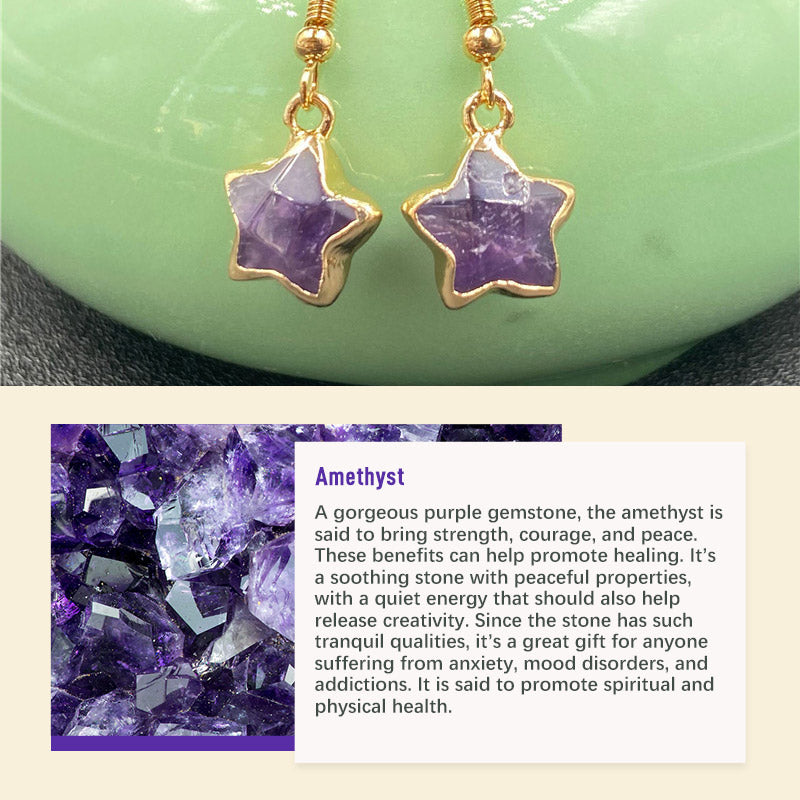 Boucles d'oreilles en pierre de cristal naturel