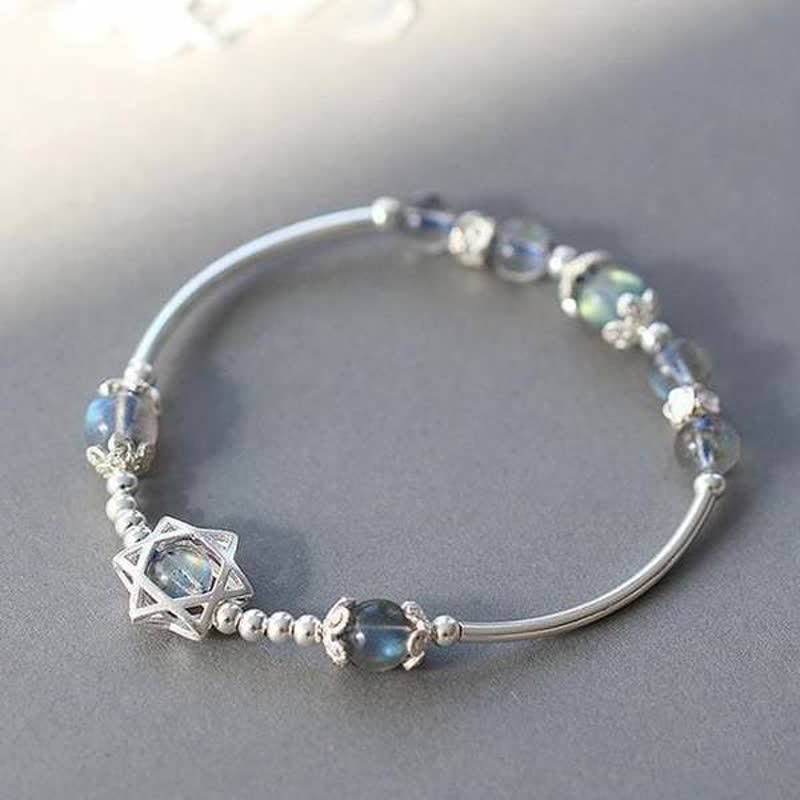 Bracelet hexagramme en pierre de lune Olivenorma