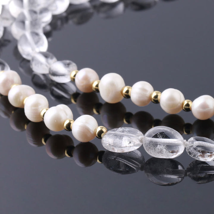 Collier long avec pendentif en forme de colonne irrégulière en cristal Olivenorma