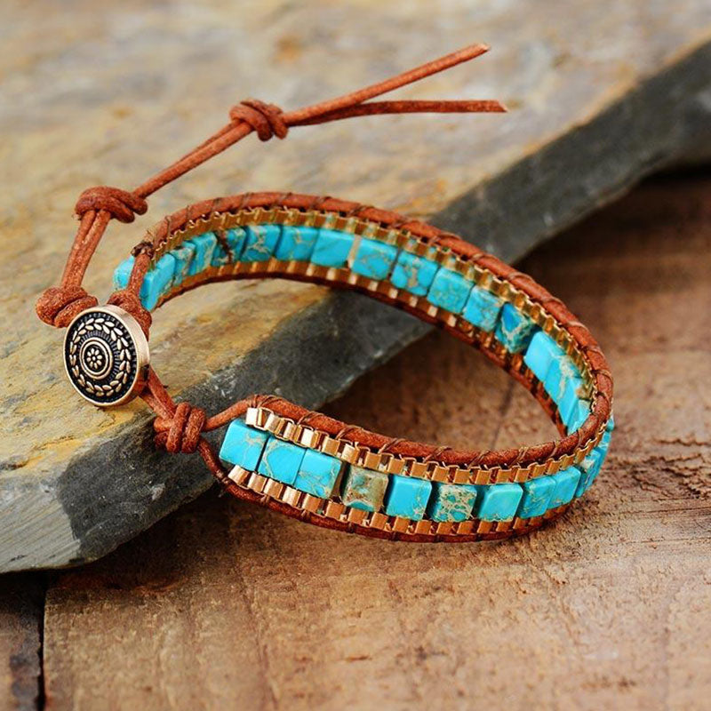 Bracelet Orgonite en Turquoise et Roche Olivenorma