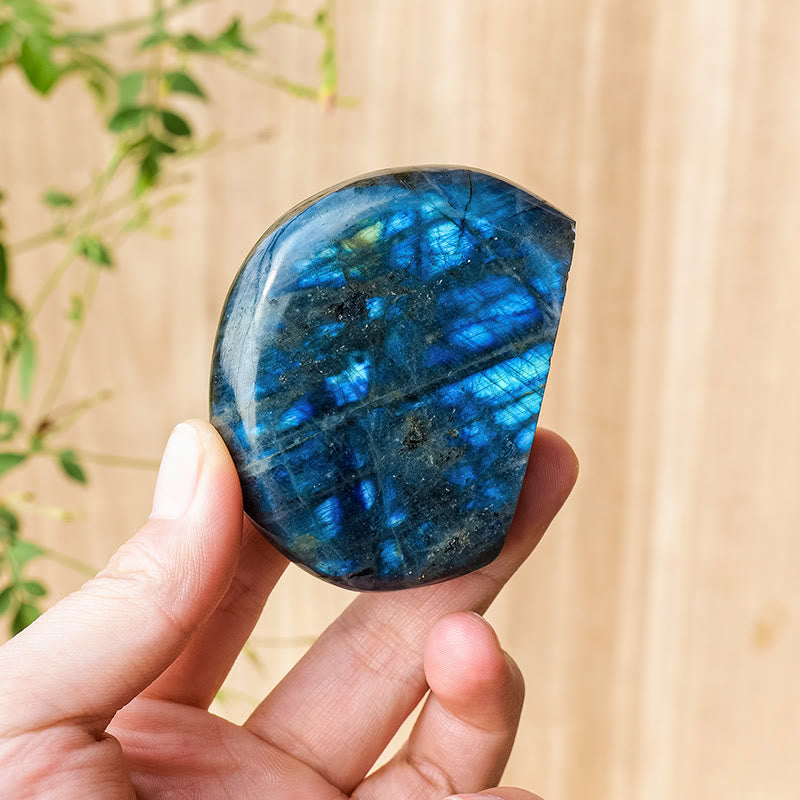 Pierre précieuse de décoration en pierre brute de labradorite naturelle Olivenorma