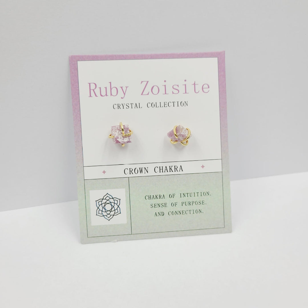 Boucles d'oreilles en pierre brute pour le 12e anniversaire Olivenorma
