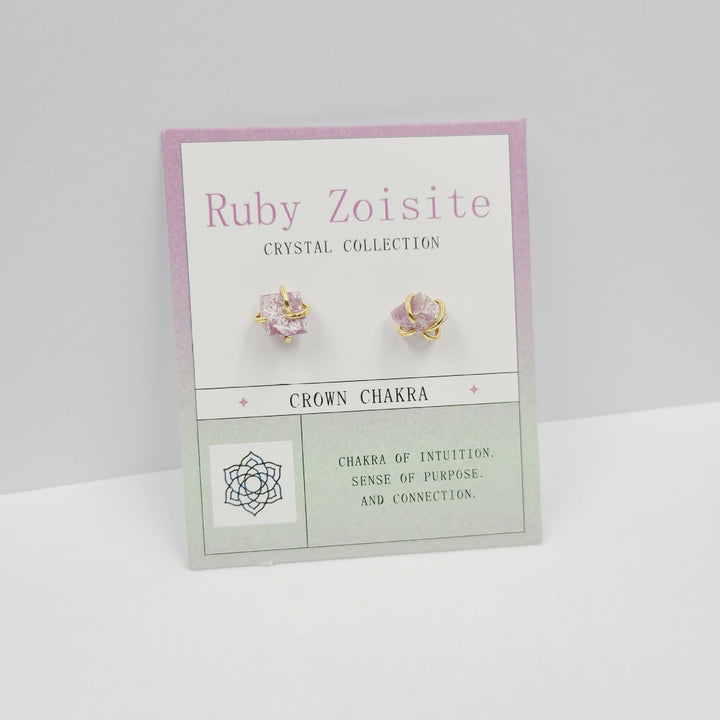 Boucles d'oreilles en pierre brute pour le 12e anniversaire Olivenorma