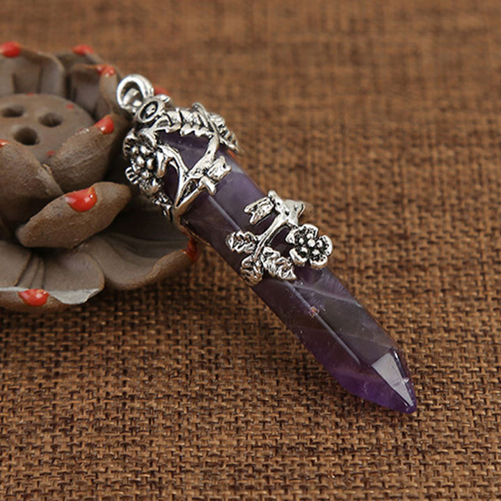 Collier de guérison spirituelle en pierre naturelle avec rose Olivenorma