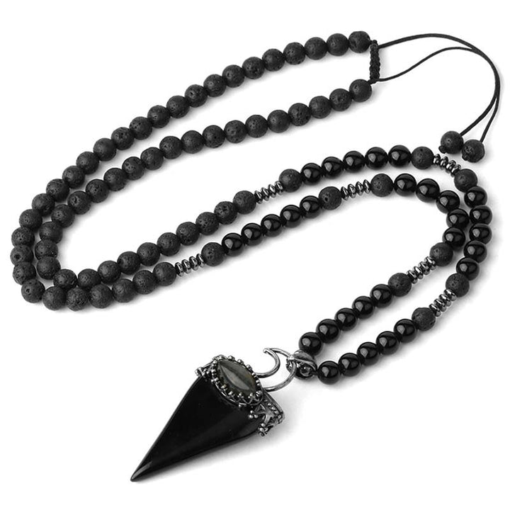 Collier de perles de méditation prismatiques en pierre naturelle Olivenorma