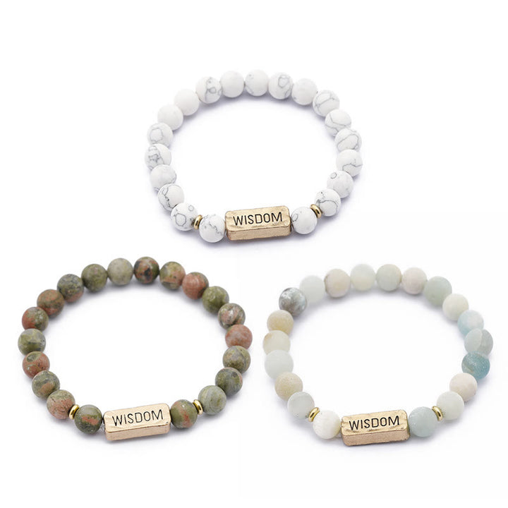 Bracelet gravé avec pierres précieuses naturelles Olivenorma