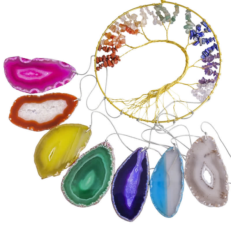 Attrape-rêves en agate cristal clair pour chakra