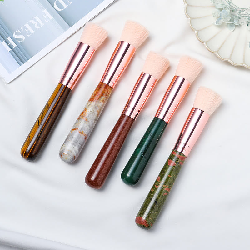 Olivenorma Manche de pinceau de maquillage en cristal naturel Décoration en pierres précieuses