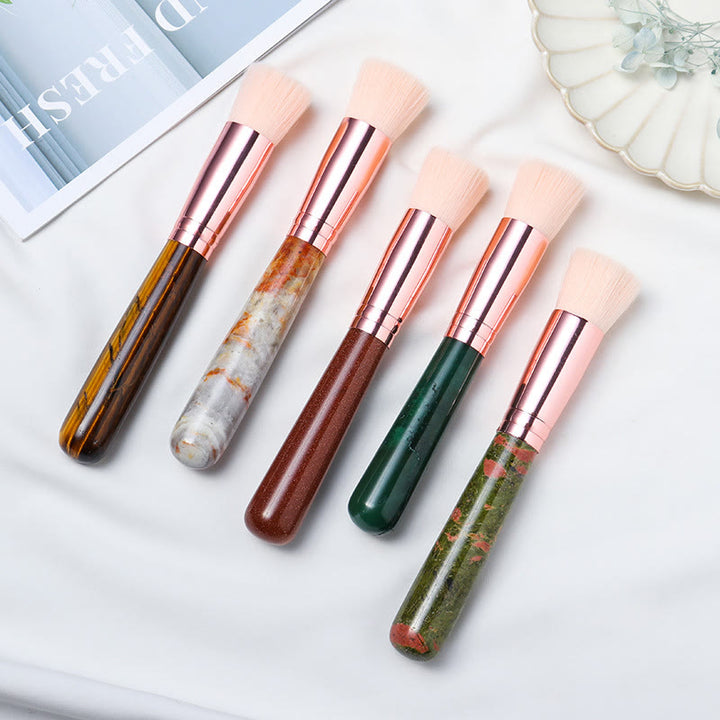 Olivenorma Manche de pinceau de maquillage en cristal naturel Décoration en pierres précieuses