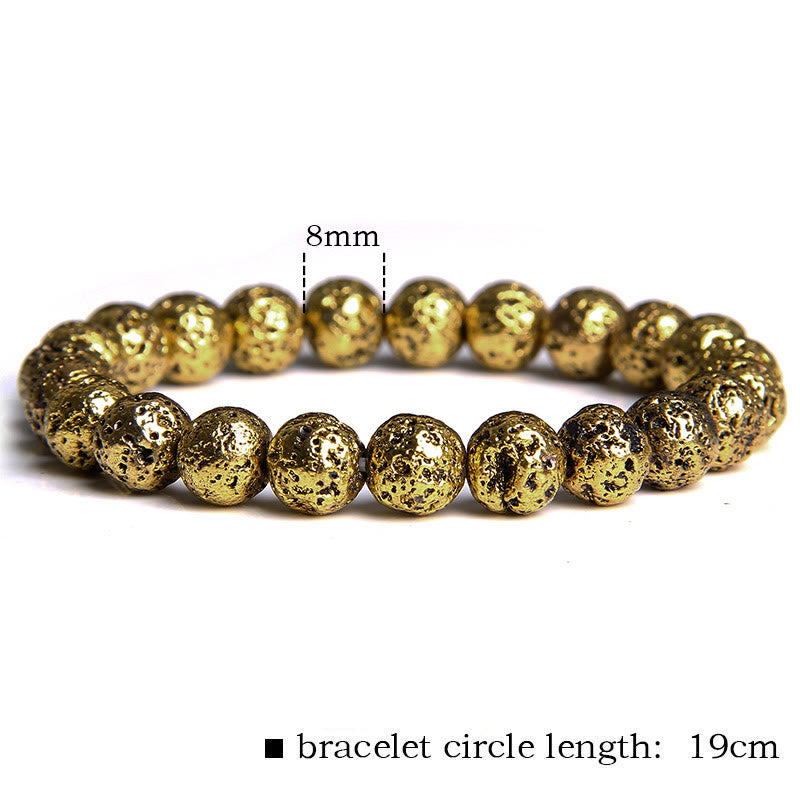 Bracelet homme en perles de pierre de lave plaquée Olivenorma de 8 mm