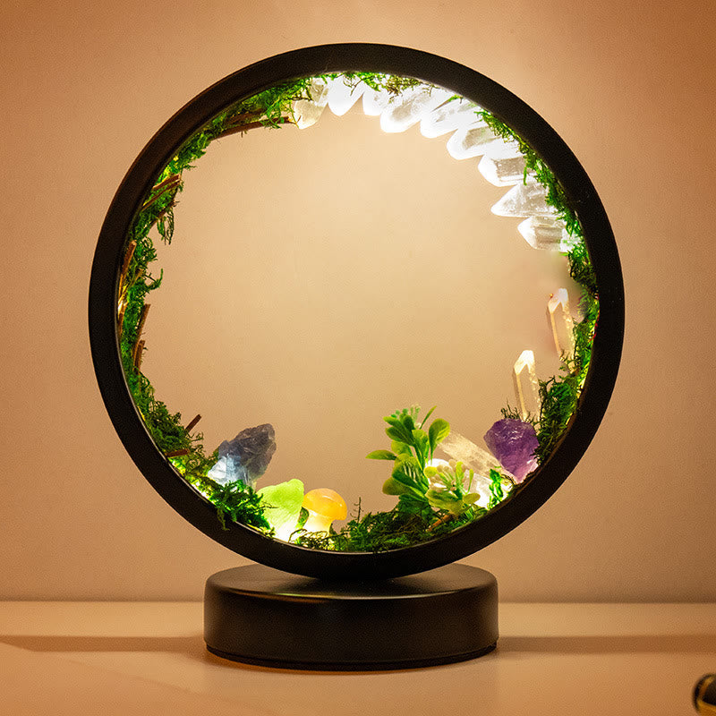 Lampe ronde en cristal de forêt de cristaux naturels Olivenorma