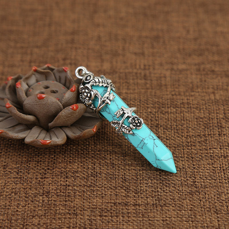 Collier de guérison spirituelle en pierre naturelle avec rose Olivenorma