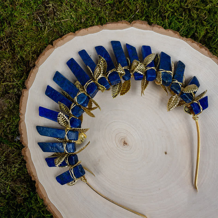 Couronne de cristal de sorcière de lune en lapis-lazuli Olivenorma