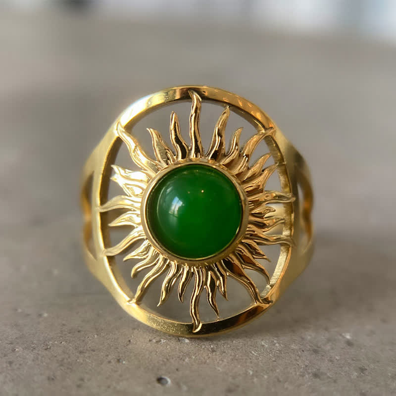 Olivenorma « Sun Arise » – Bague en jade vert céleste
