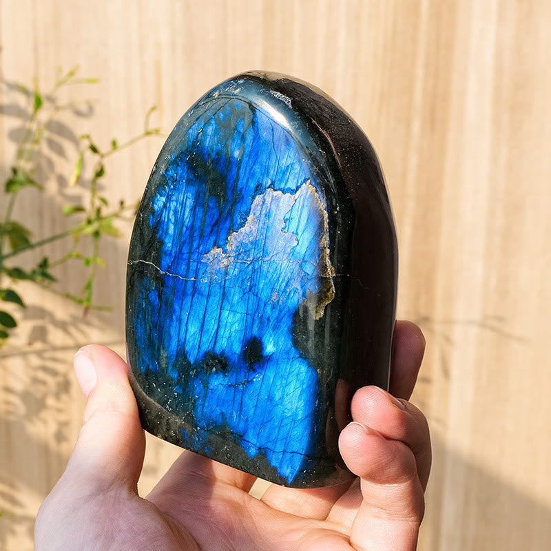 Pierre précieuse de décoration en pierre brute de labradorite naturelle Olivenorma