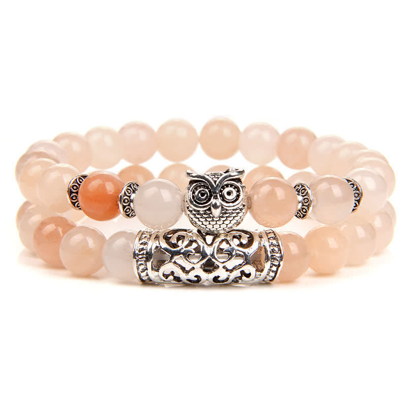 Bracelet de perles en cristal naturel hibou Olivenorma