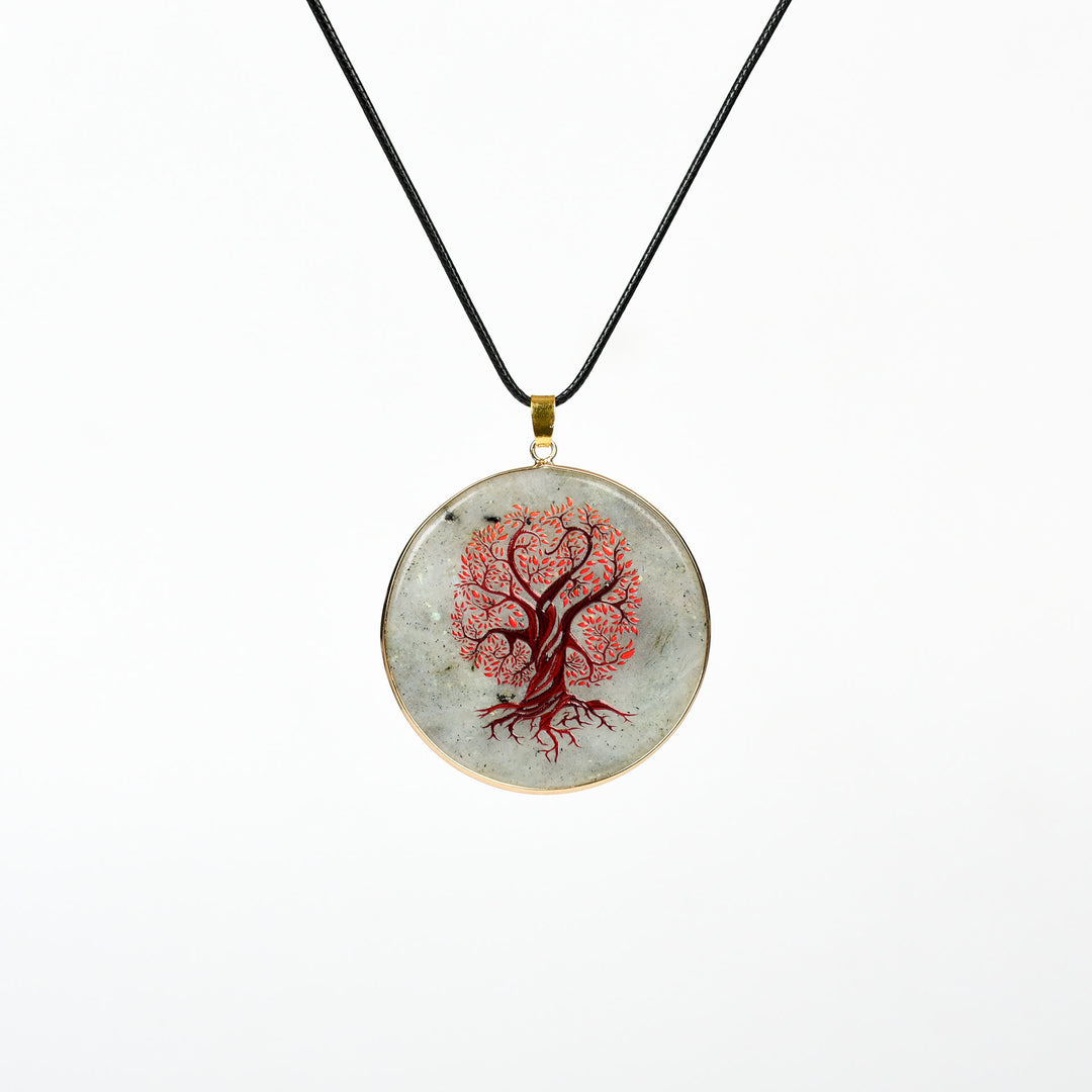 Collier Arbre de Vie en Cristal Hamsa Chakra Olivenorma