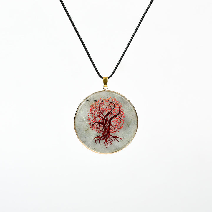 Collier Arbre de Vie en Cristal Hamsa Chakra Olivenorma