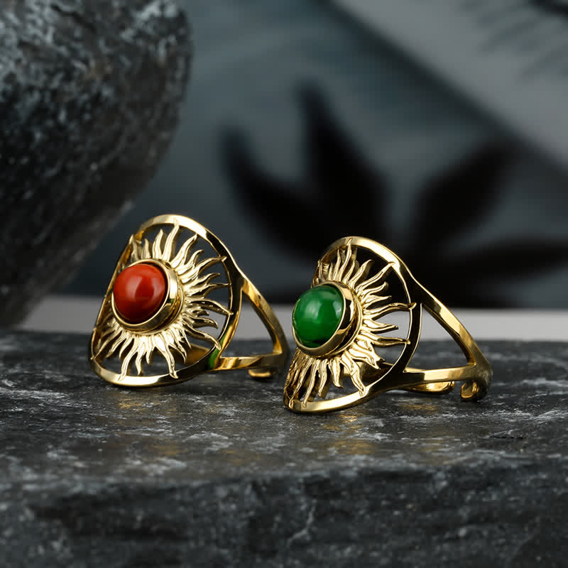 Olivenorma « Sun Arise » – Bague en jade vert céleste
