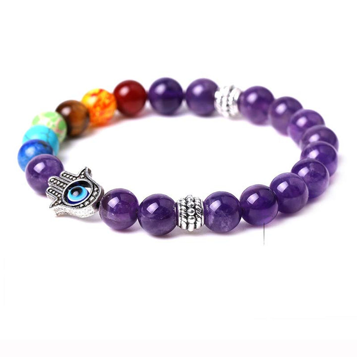 Bracelet Olivenorma Chakra Naturel Hamsa & Evil Eye Reki