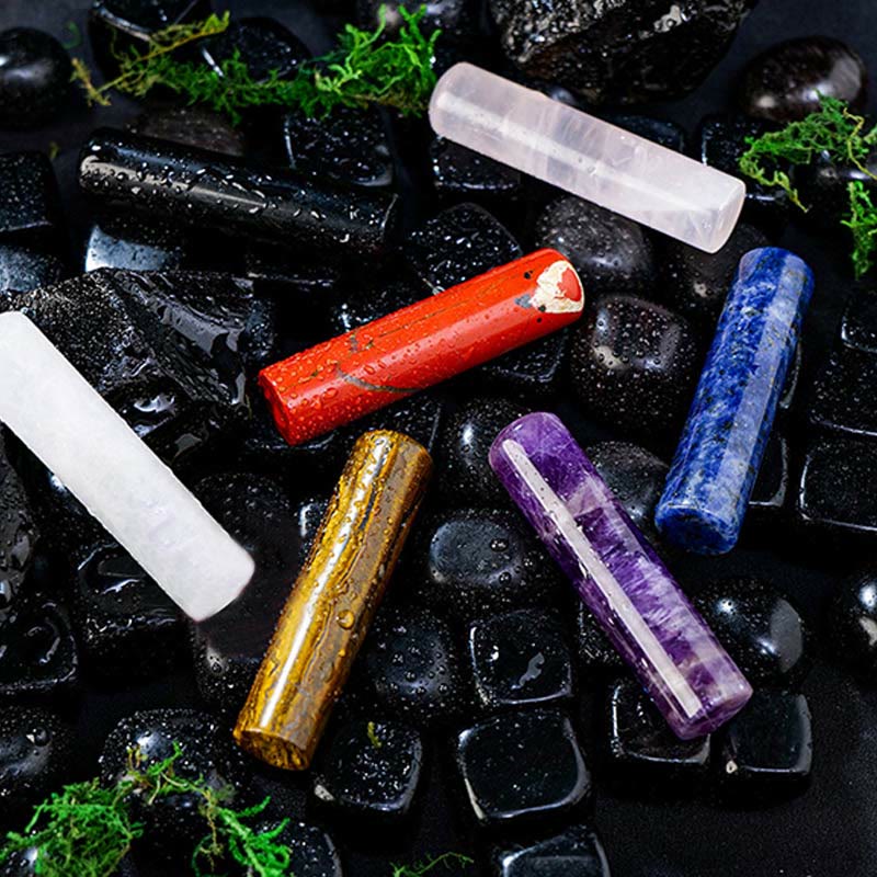 Ornement cylindrique en cristal de chakra naturel Olivenorma Décoration en pierres précieuses