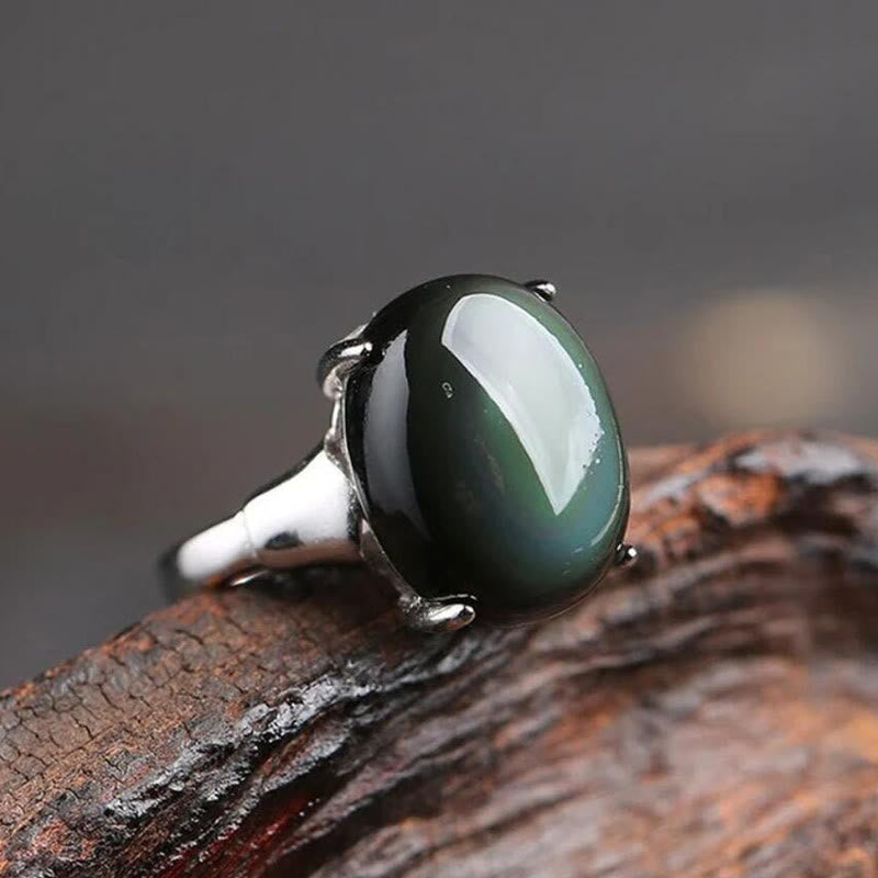 Bague en obsidienne naturelle Olivenorma « Protection spirituelle »