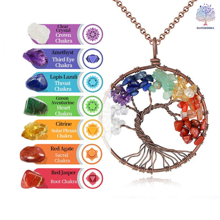Collier Arbre de Vie Chakra Naturel Olivenorma