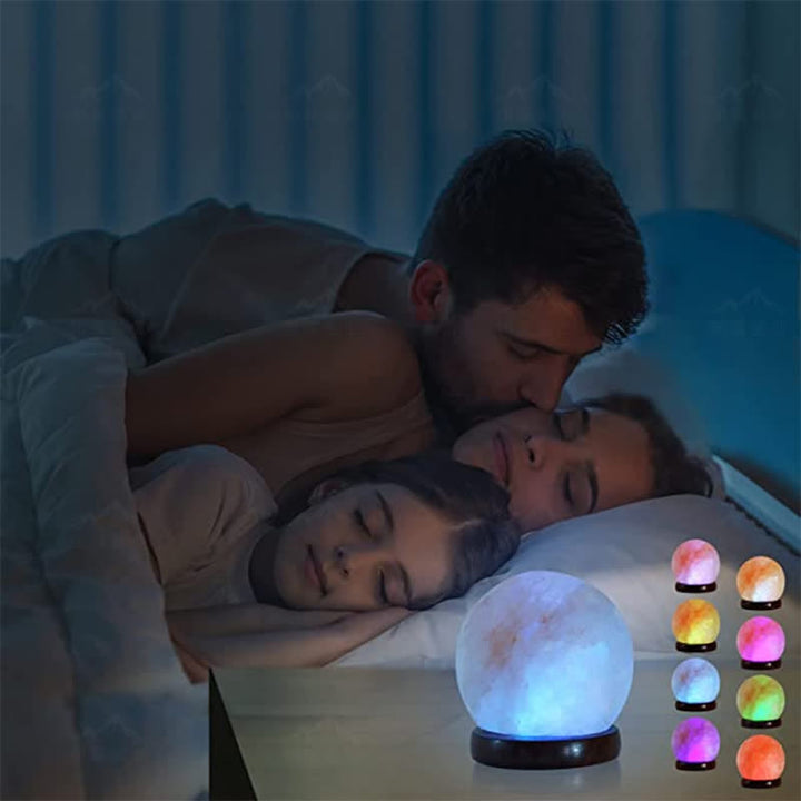 Lampe de sel rose de l'Himalaya en forme de boule Olivenorma