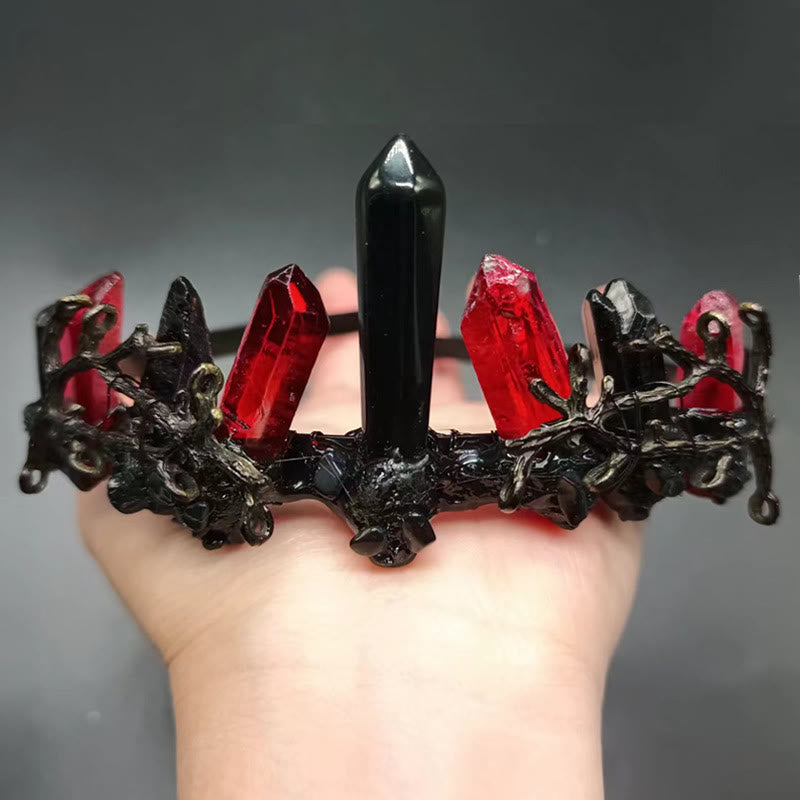 Couronne de colonne en obsidienne de quartz rouge naturel Olivenorma