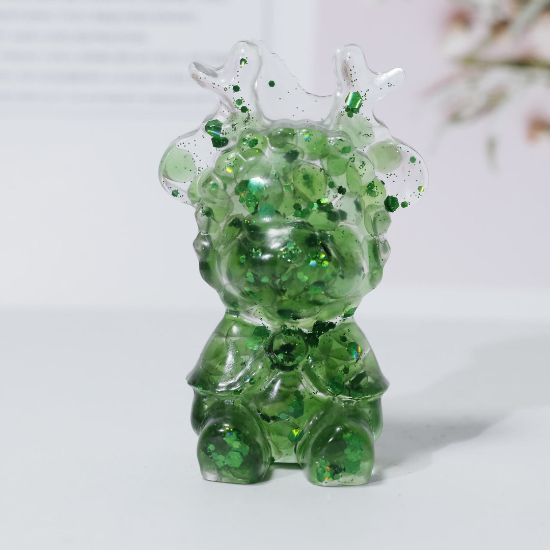 Décoration en pierre précieuse en forme d'élan en cristal naturel Olivenorma