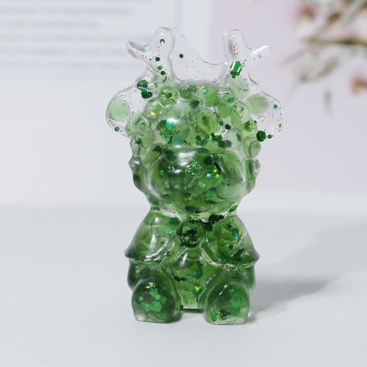 Décoration en pierre précieuse en forme d'élan en cristal naturel Olivenorma