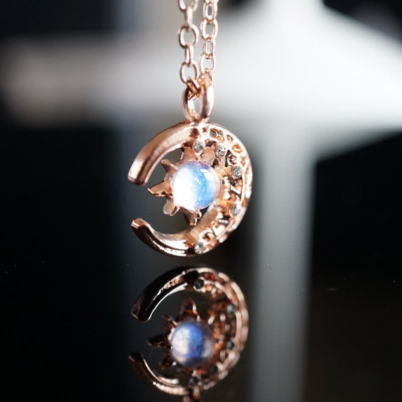 Collier délicat en pierre de lune céleste Olivenorma