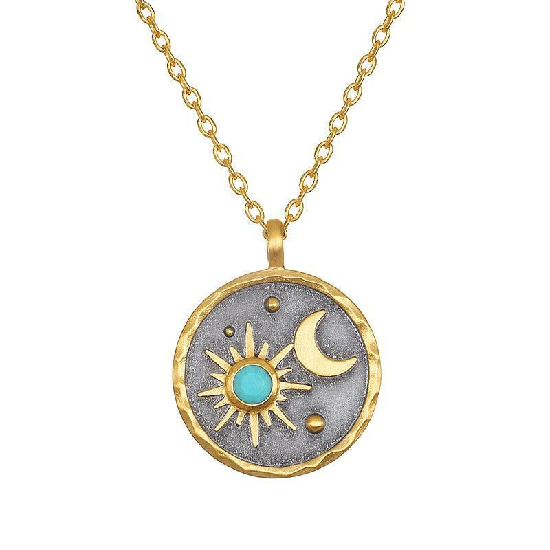 Collier Olivenorma « Jour et Nuit » - Pierre de Naissance Soleil et Lune