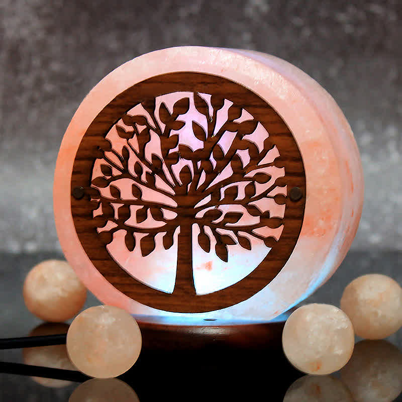 Lampe de sel rose de l'Himalaya Olivenorma Circle Tree Of Life