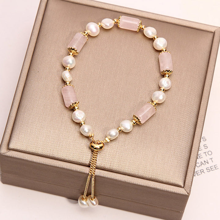 Bracelet en quartz rose avec perles de guérison