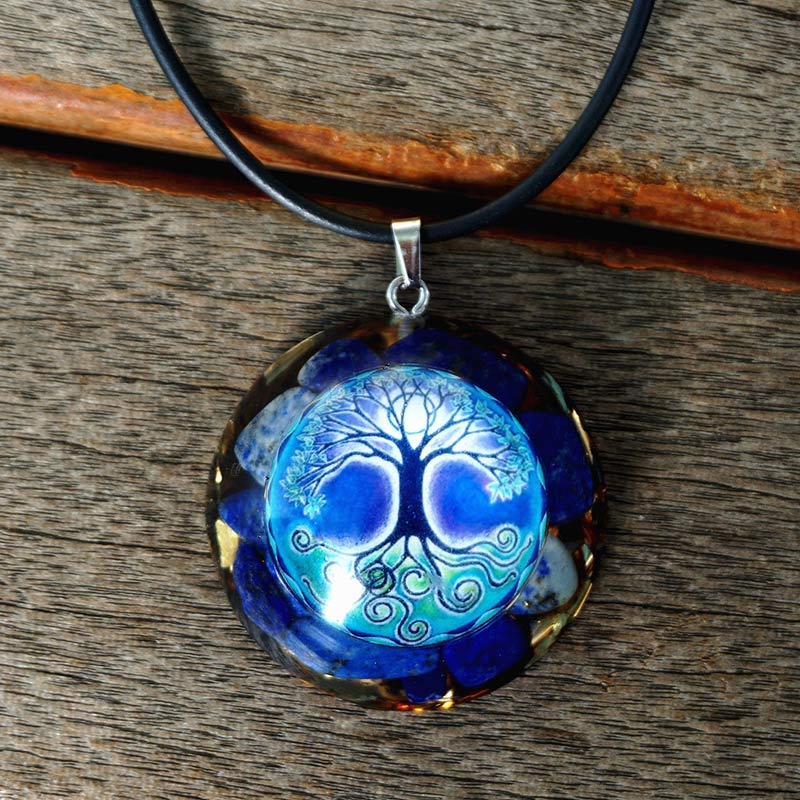 Collier Reki Arbre de Vie en Lapis Lazuli Olivenorma