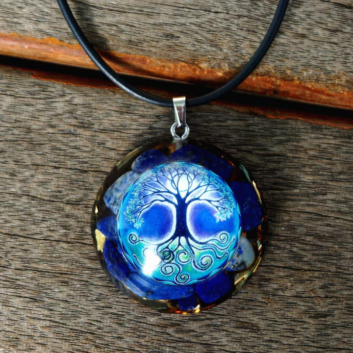 Collier Reki Arbre de Vie en Lapis Lazuli Olivenorma