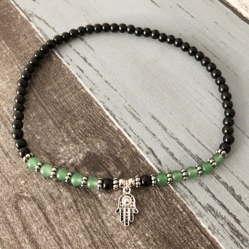 Bracelet Hamsa à double tour Olivenorma 6 mm pour homme et femme