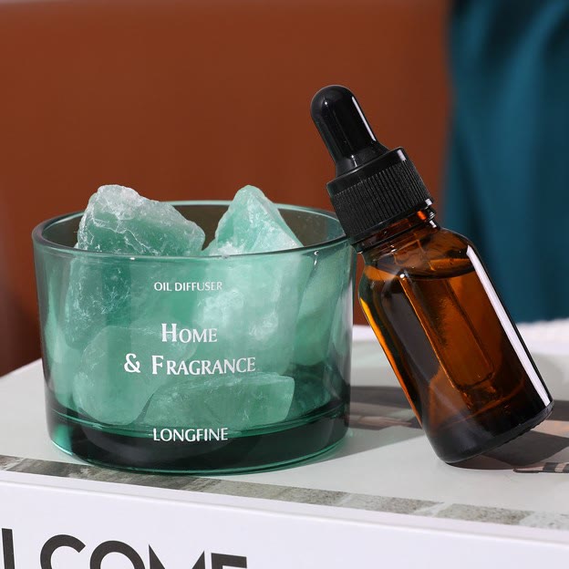 Lampe d'aromathérapie en cristal pour diffuseur d'huiles essentielles sans feu Olivenorma